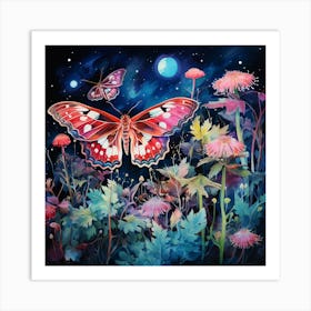 Butterfly In The Night Art Print