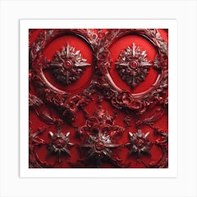 Ornate Red Wall Art Print