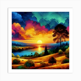 Sunset Painting 1 Art Print