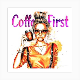 Coffee First 3 - Coffee Benefits Art Print