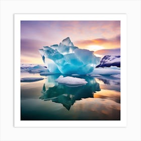 Iceberg At Sunset 5 Art Print