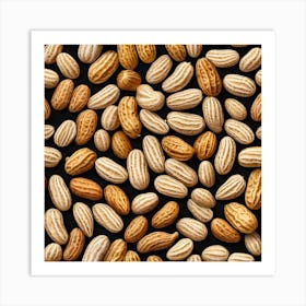 Peanuts On Black Background 5 Art Print