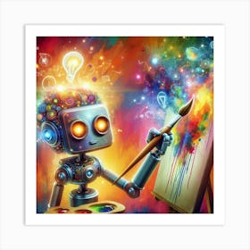 Robot Artist 1 Art Print