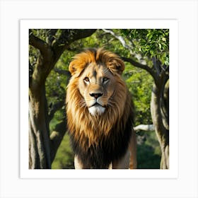 Lion In The Forest 1 Art Print