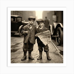 20s style newspaper boys Art Print