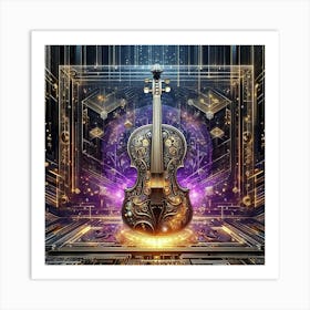 Violin In Space 1 Art Print