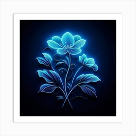 Neon Flowers Art Print