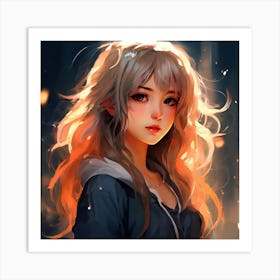 Beautiful Anime Girl (3) Art Print