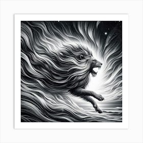 Lion Of The Night 2 Art Print