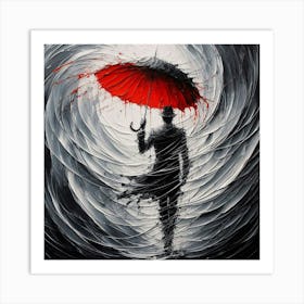 Red Umbrella Art Print