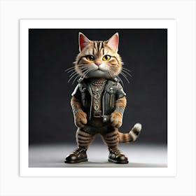 Firefly Animated, Character, 3d, Tabby Cat, Rocker, Standing, Front Paws, Back Paws, Clear Paws, Scr (9) Art Print