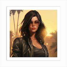 Grand theft auto Kendall Jenner 3 Art Print