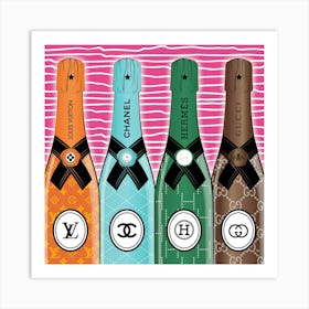 Brand Champagne Bottles Art Print