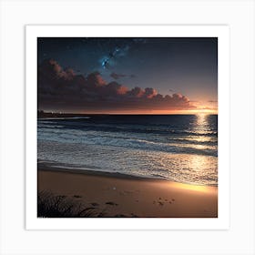 Sunset On The Beach 4 Art Print