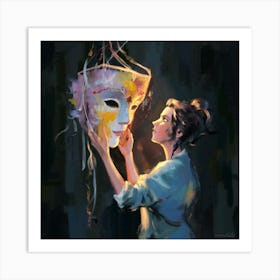 Mask Of A Woman Art Print