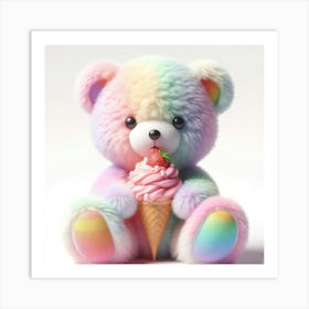 Rainbow Teddy Bear 11 Art Print