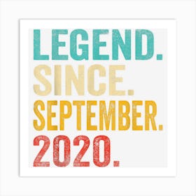 Legend Since September 2020 2 Years Old 2nd Birthday Gifts Art Print