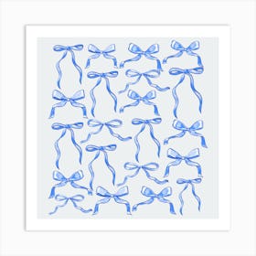 Coquette Bows Blue Art Print