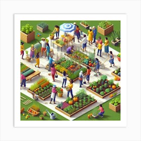 Isometric Garden Art Print