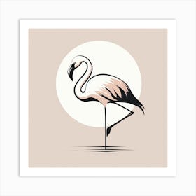 Flamingo drawing 2 Art Print