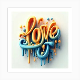 3d Love Lettering Art Print