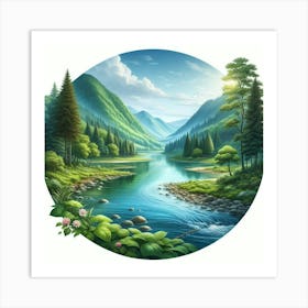 Landscape River Art Print