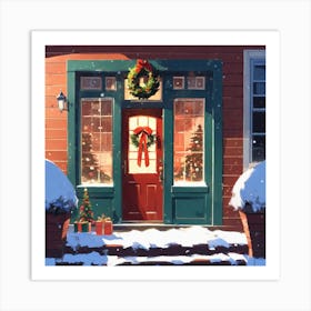 Christmas Door 45 Art Print