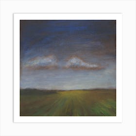 Summer Clouds - classic impressionism square landscape sky nature Art Print