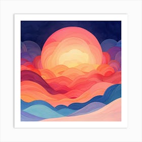 Sunset In The Mountains 11 Art Print