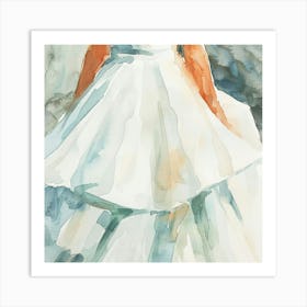 Watercolor Bridal Dress Close Up 1 Art Print