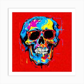 Skull With Sunglasses Art Print