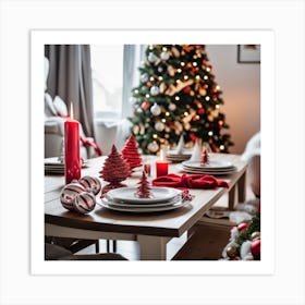 Christmas Table Setting 35 Art Print