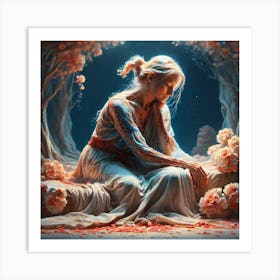 'The Girl In The Forest' Art Print