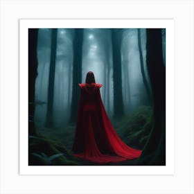 Red Cloak In The Forest 1 Art Print