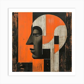 Abstract Portrait Of A Man 4 Art Print