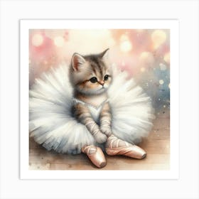 Ballerina Kitten Art Print