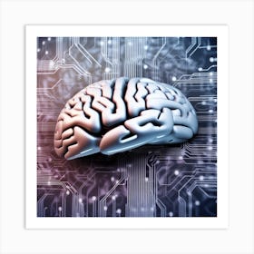 Brain On Circuit Board 5 Art Print