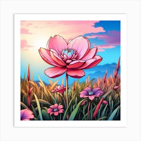 Lotus Flower Background Art Print