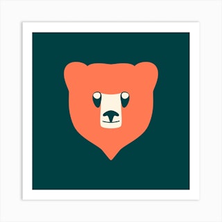 Bear Cub Orange Art Print