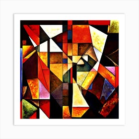 Abstract Painting,Mosaic Magic: Abstract Multicolored Geometric Background Art Print