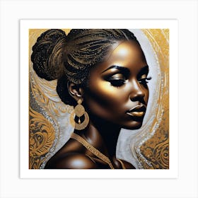 Gold And Black 14 Art Print