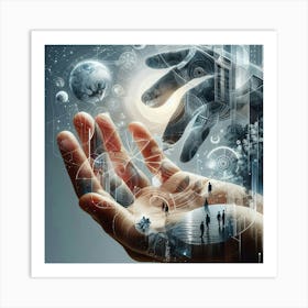 Hand Reaching Out To The World Art Print