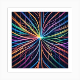 Abstract Background With Colorful Lines 3 Art Print