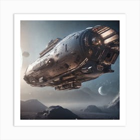 Spaceship In Space 23 Art Print