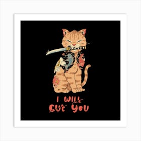 Fierce Tattooed Cat Meowster Art Print