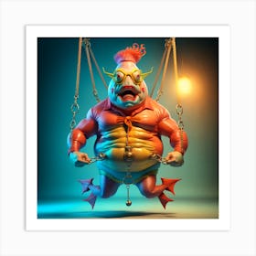 Circus Freak Show Fish (Series) Trapeze Act Art Print