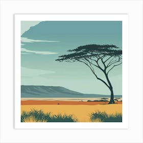 A Serengeti National Park In Tanzania Minimal Art Print