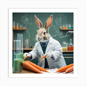 Rabbit In A Lab Coat 4 Art Print