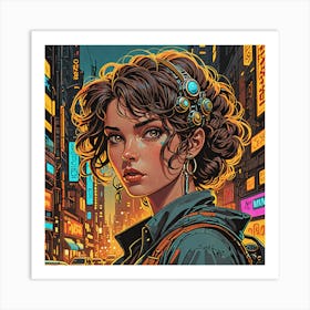 Futuristic Girl 1 Art Print