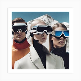 Skiers With Goggles Art Print